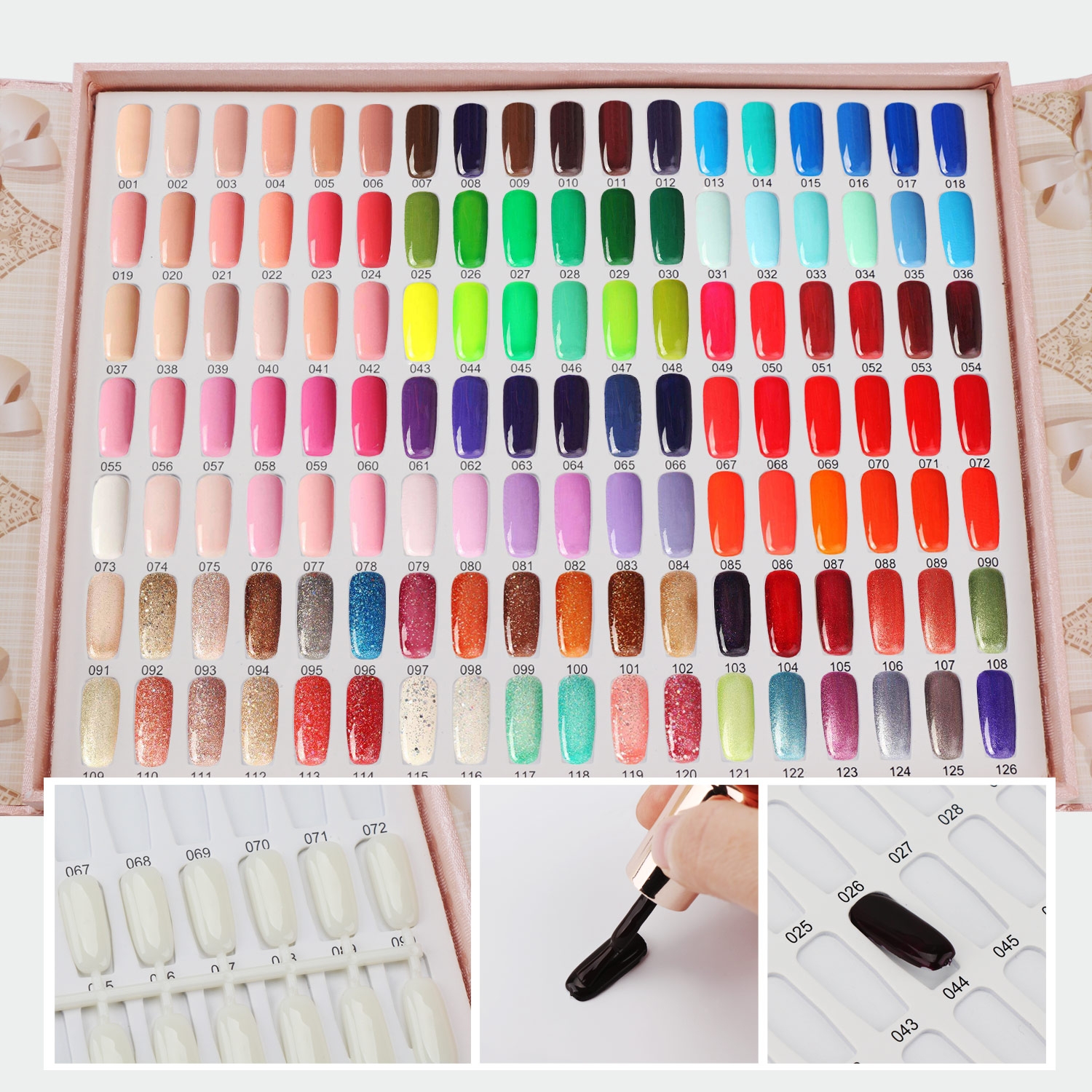 126 Colors Nail Polish Colors Chart Nail Gel Polish Display Card Book 