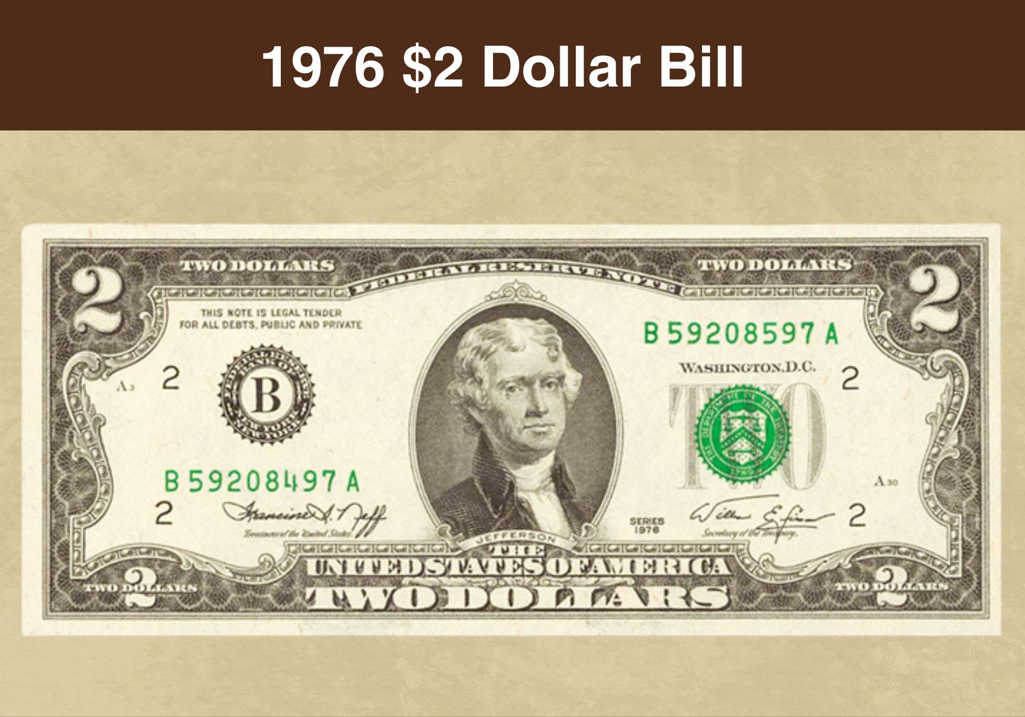  2 Dollar Bill Value 1976 D Series Original Sale Www pinnaxis