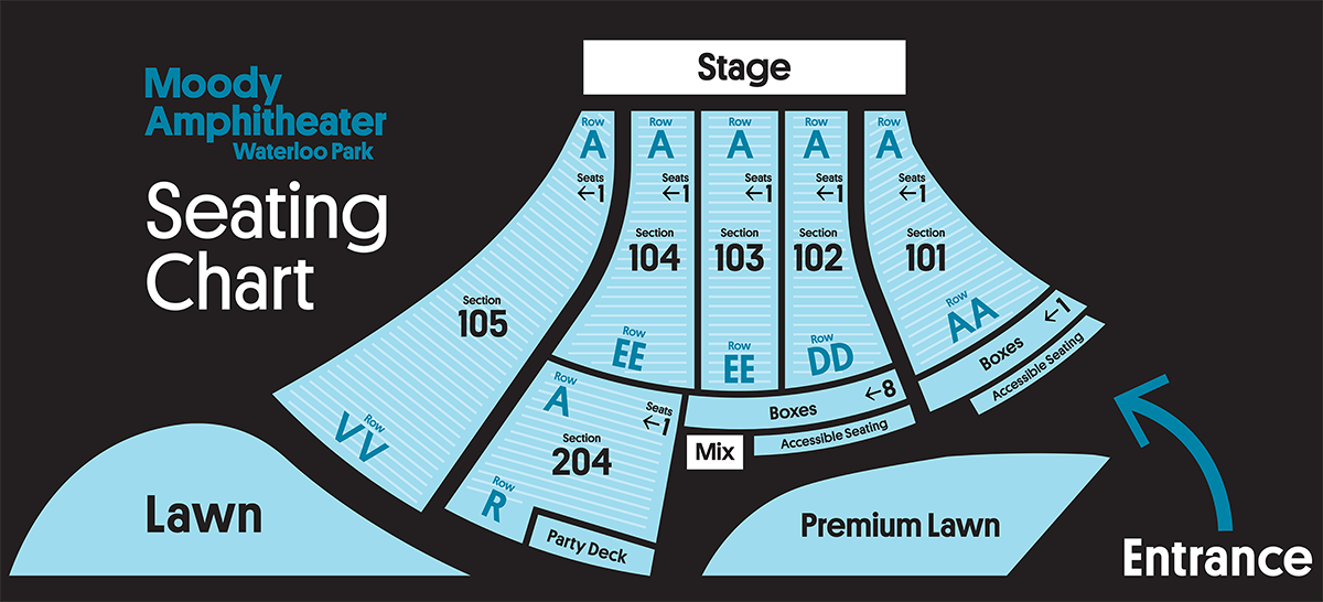 A More Detailed Moody Amphitheater Seating Chart R Austin
