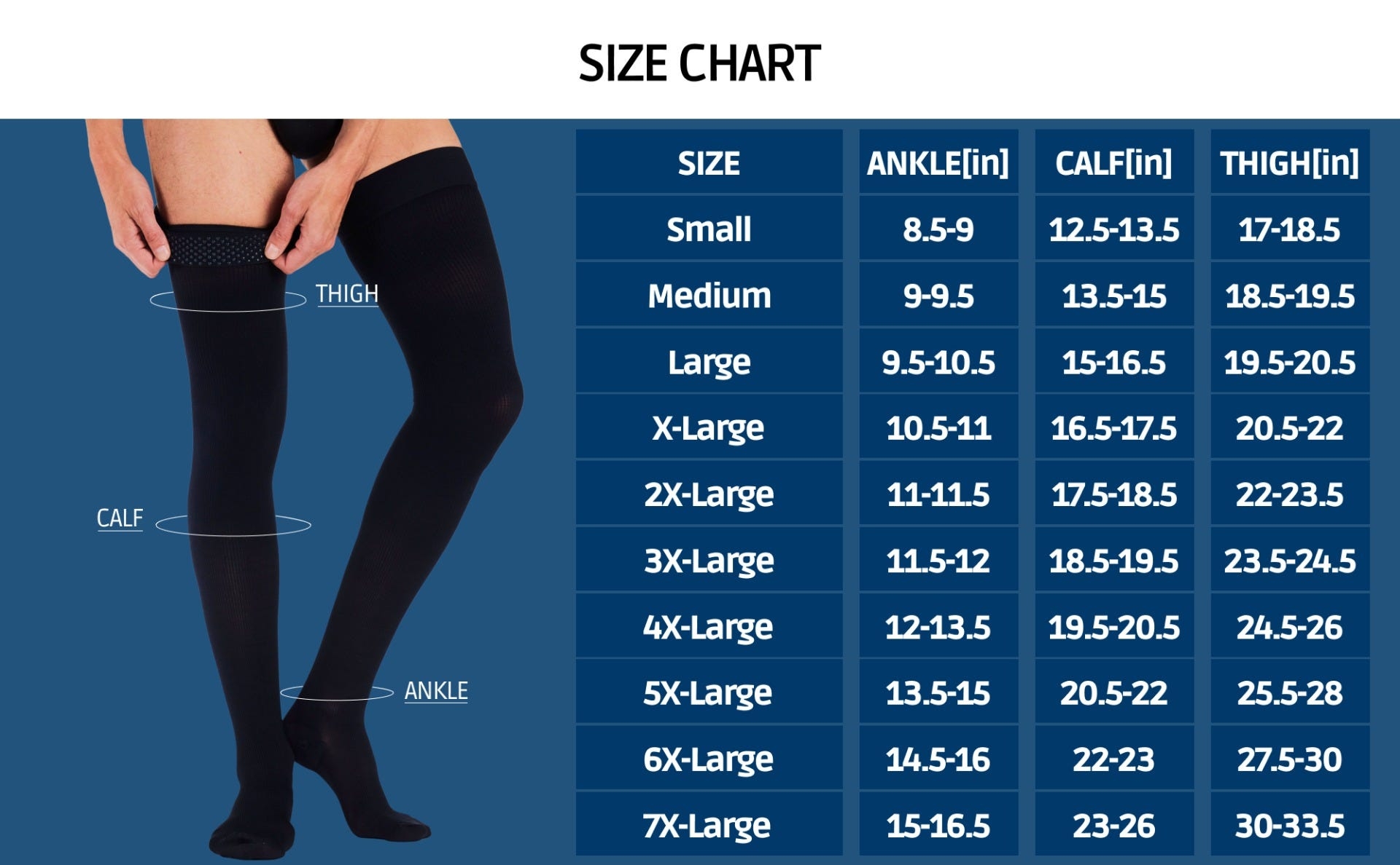Absolute Support Compression Stockings For Men Made In The USA 