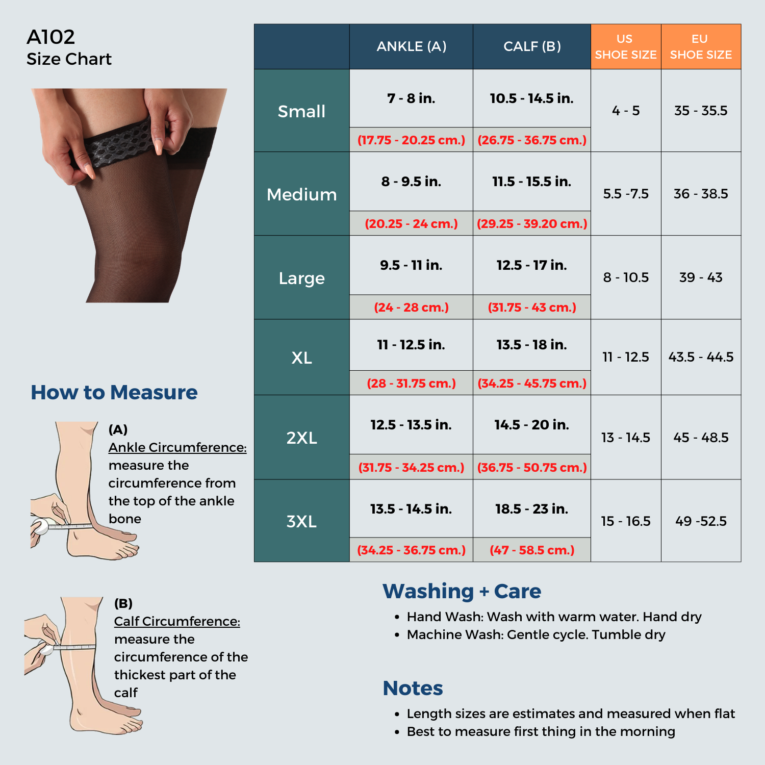 Absolute Support Sheer Compression Stockings With Lace Top Medium 