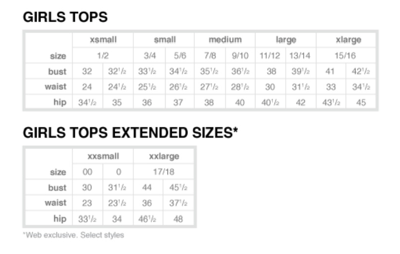 Aeropostale Clothing Size Chart Aeropostale Size Chart Fit