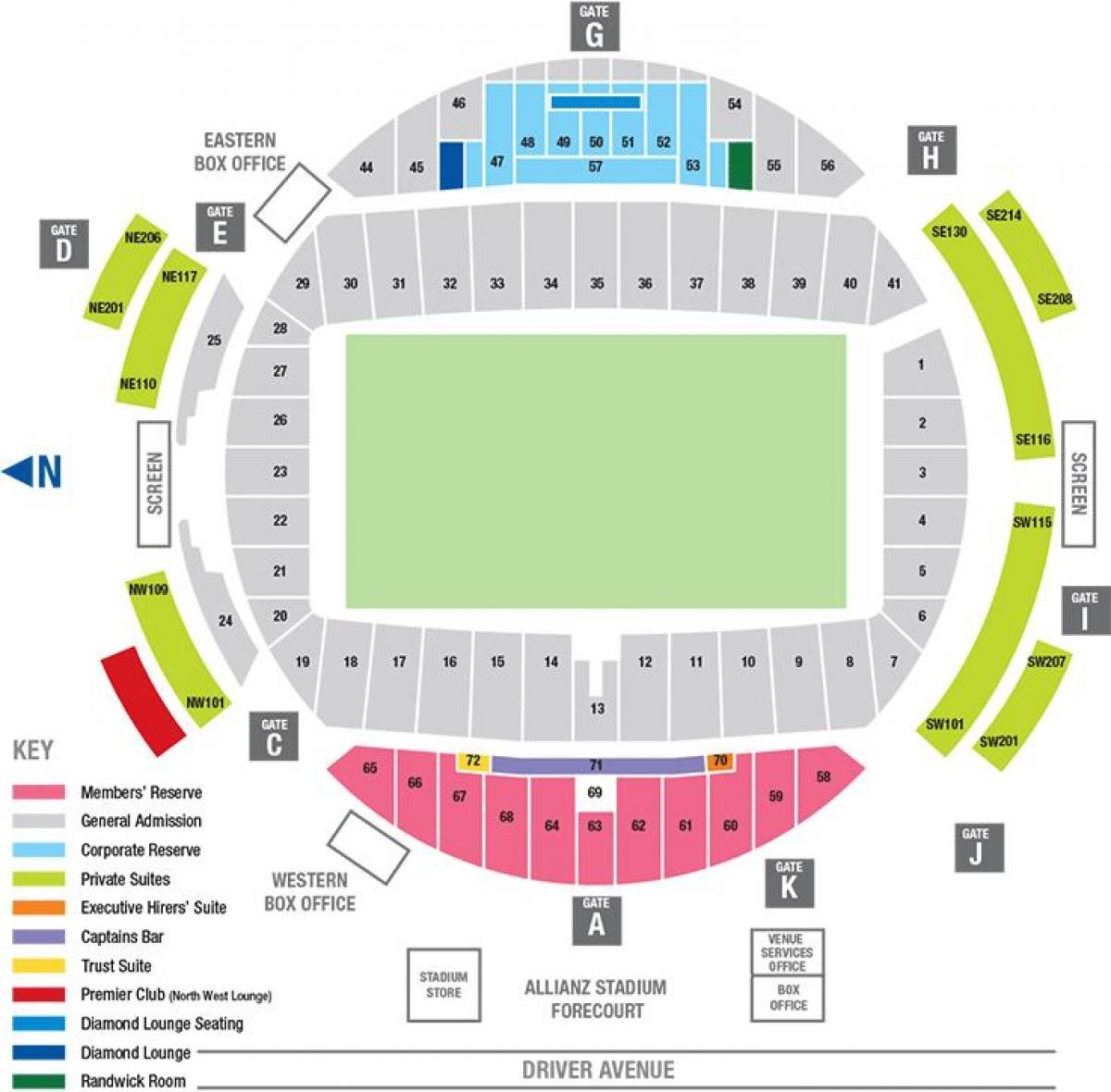 Allianz Stadium Map Allianz Stadium Seating Map Australia 