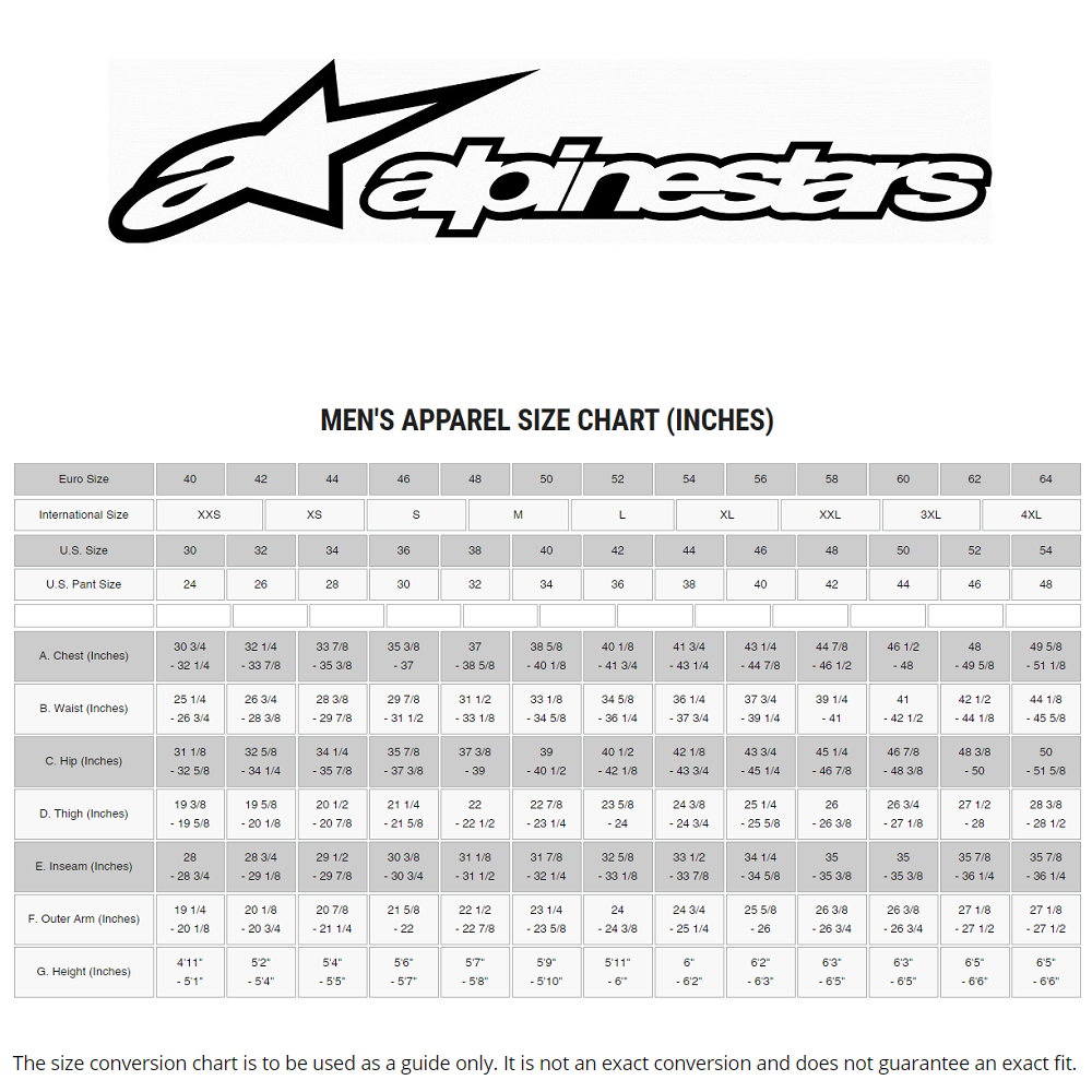 Alpinestars Motorcycle Race Suit Size Chart Reviewmotors co