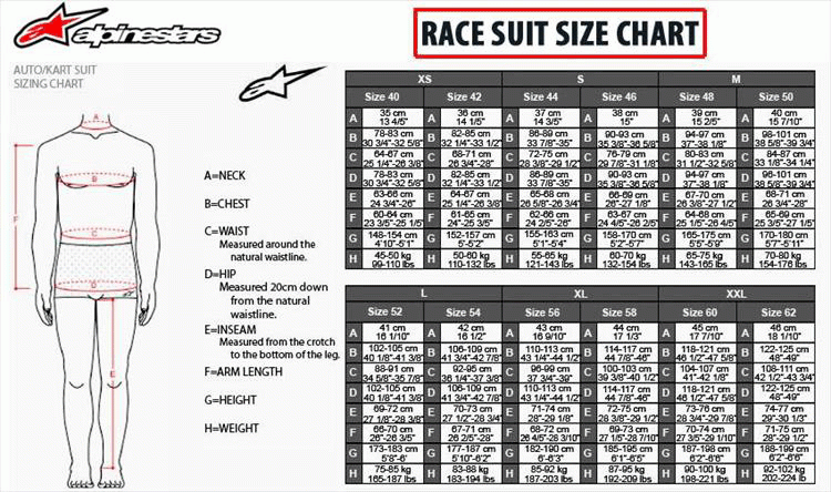 Alpinestars Pants Size Chart Size Chart For Alpinestars Spa