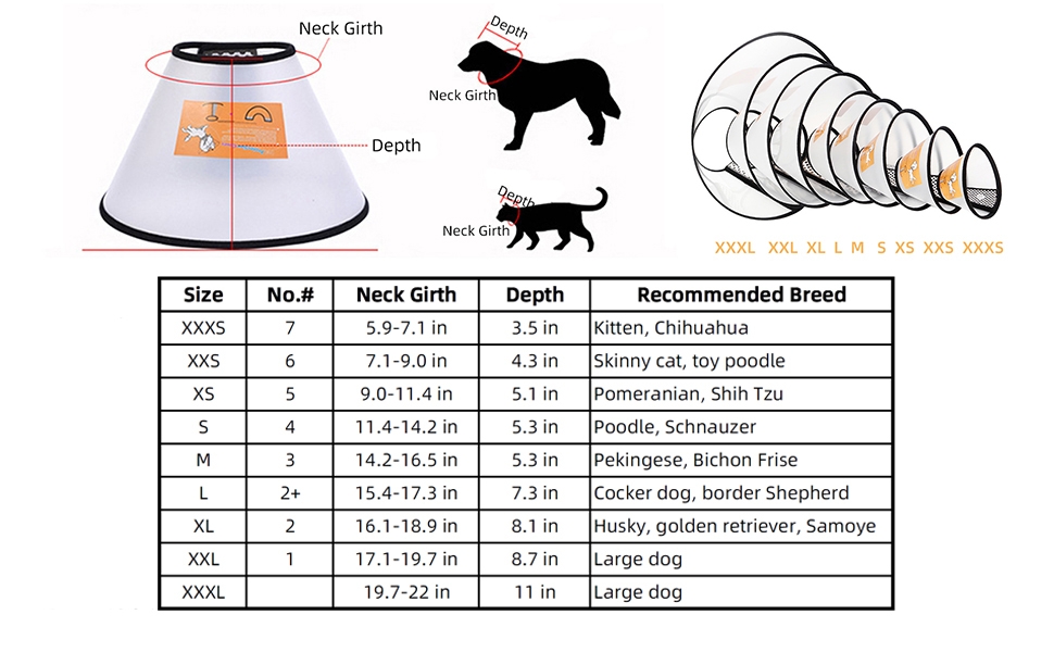 Amazon QIYADIN Plastic Pet Recovery Collars Cones For Dogs And 