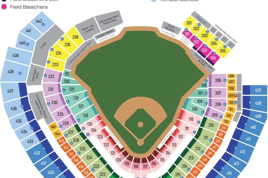 American Family Field Seating Chart With Seat Number And Rows