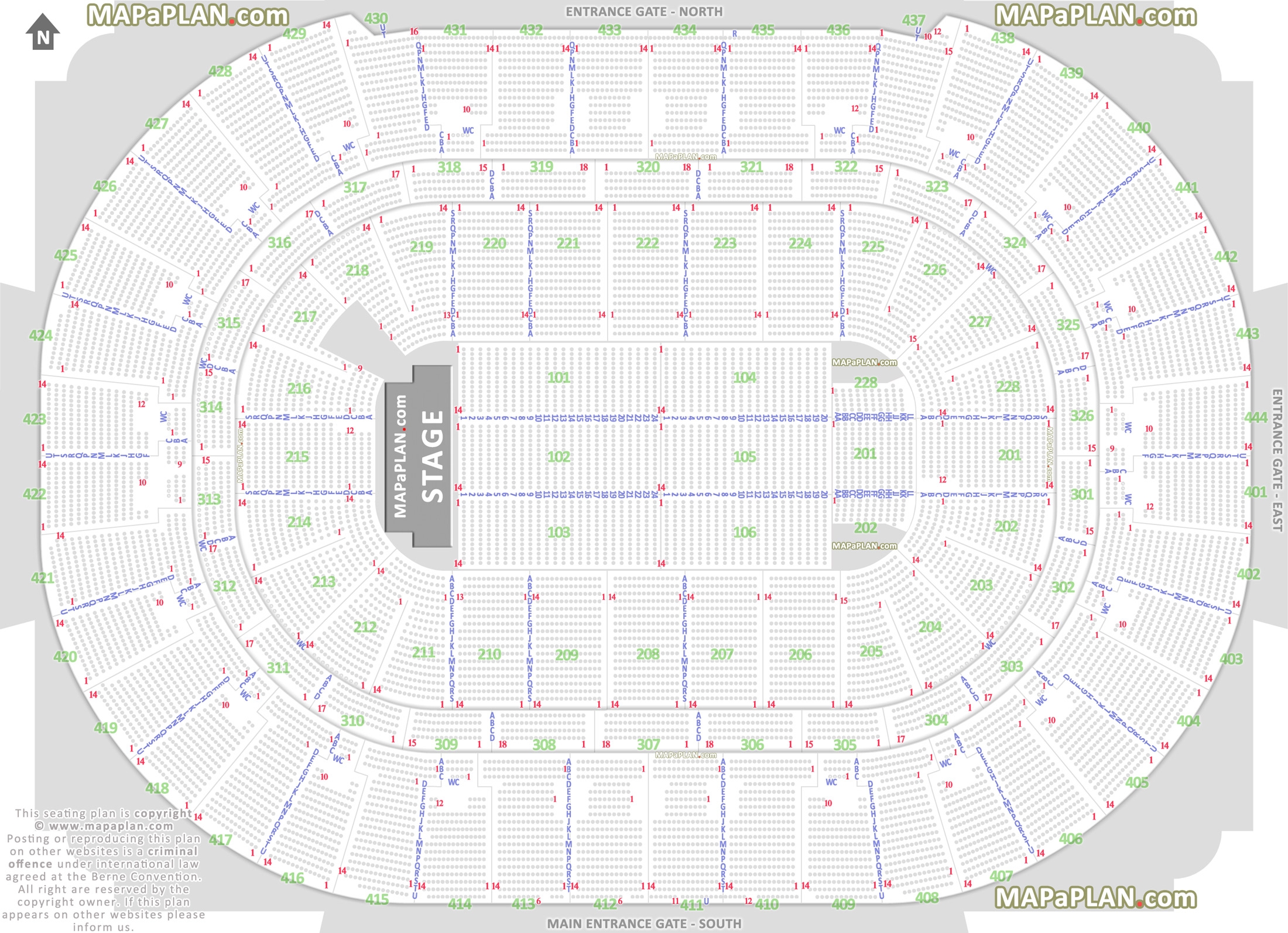 Anaheim Honda Center Seating Chart Detailed Seat Row Numbers End 