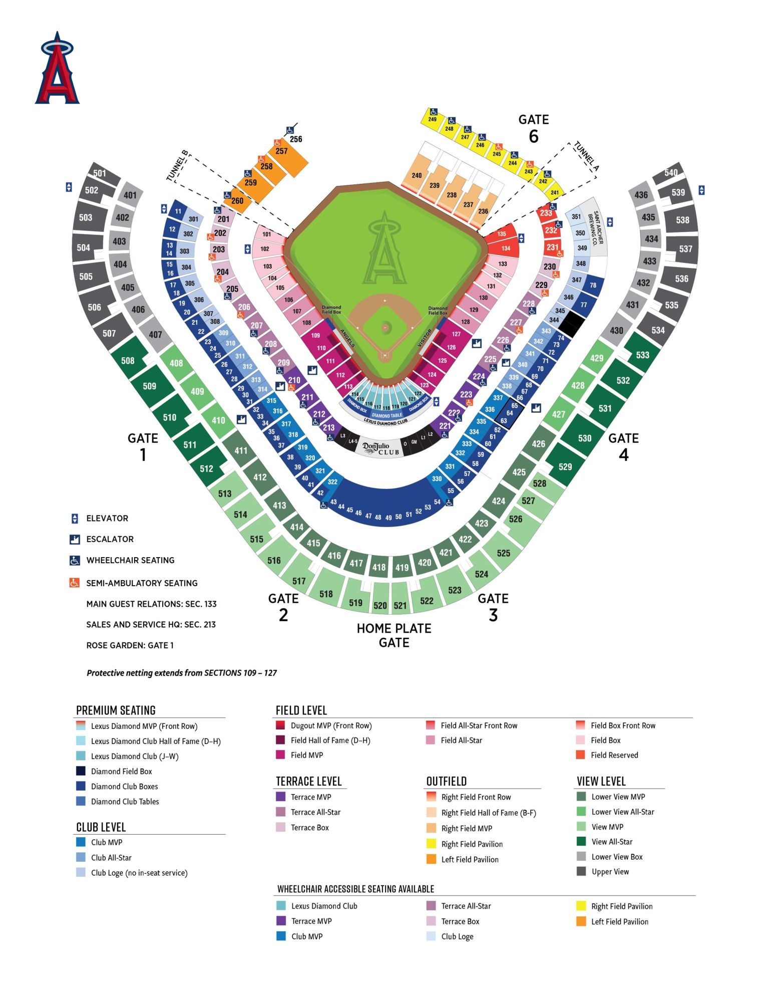 Angel Stadium Seating Map Los Angeles Angels