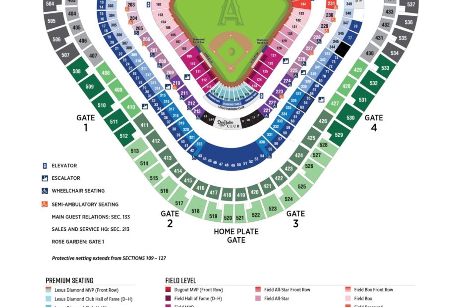 Angel Stadium Seating Map Los Angeles Angels