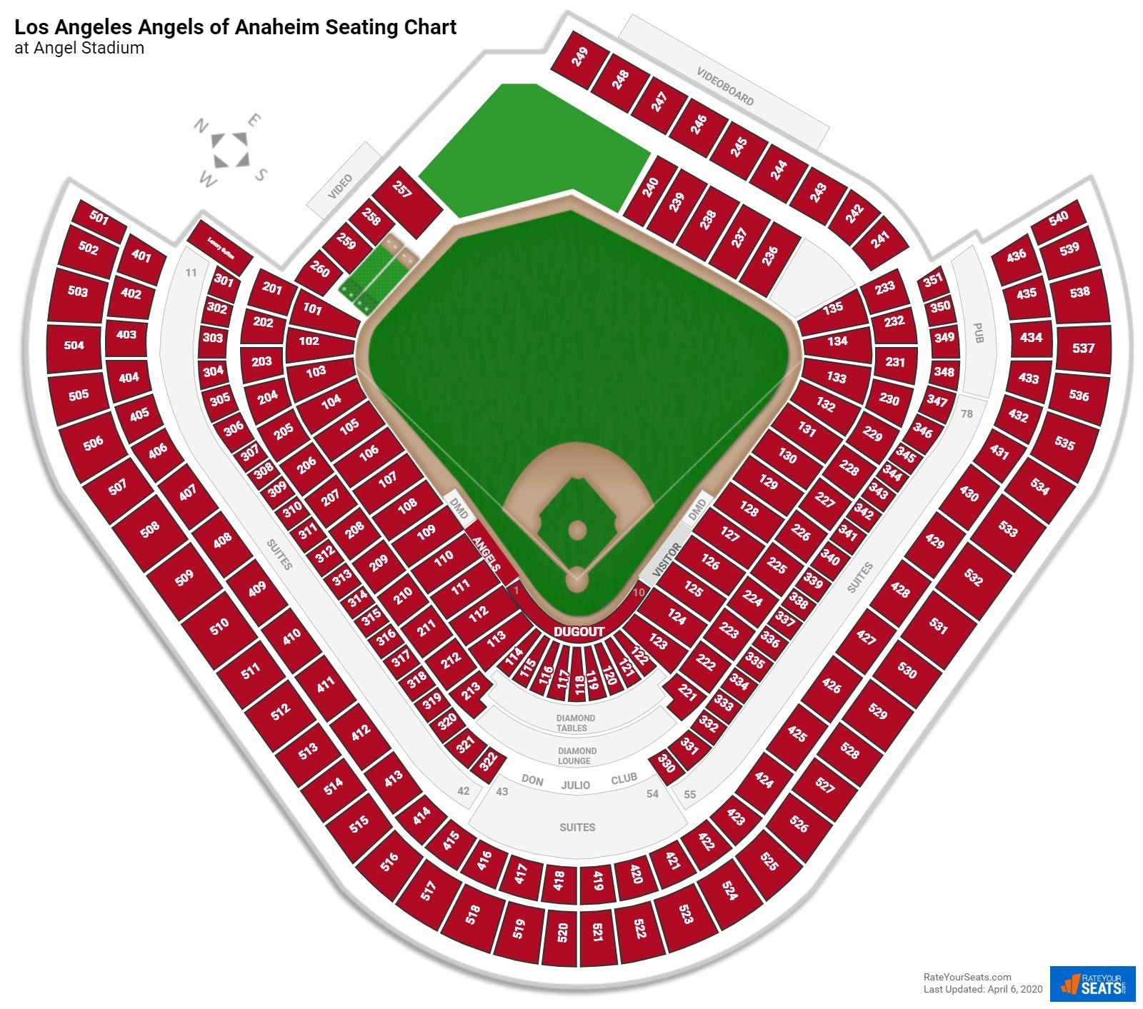 Angels Stadium Seating Chart Terrace All Star Cabinets Matttroy