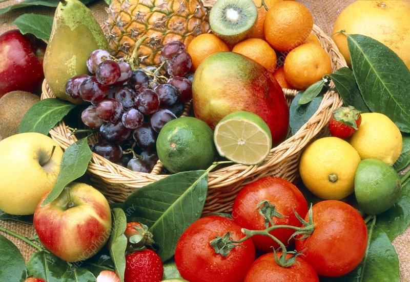 Assortment Of Fresh Fruit Stock Image H110 1150 Science Photo Library