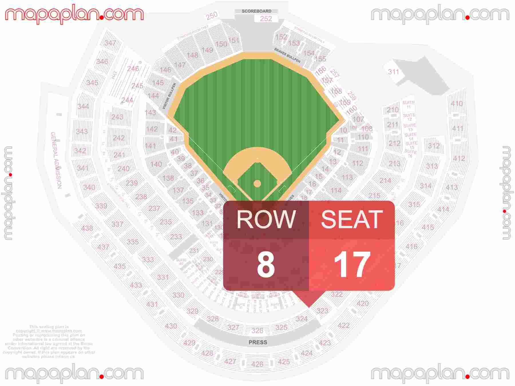 Atlanta Truist Park Detailed Interactive Seating Chart With Seat Row 