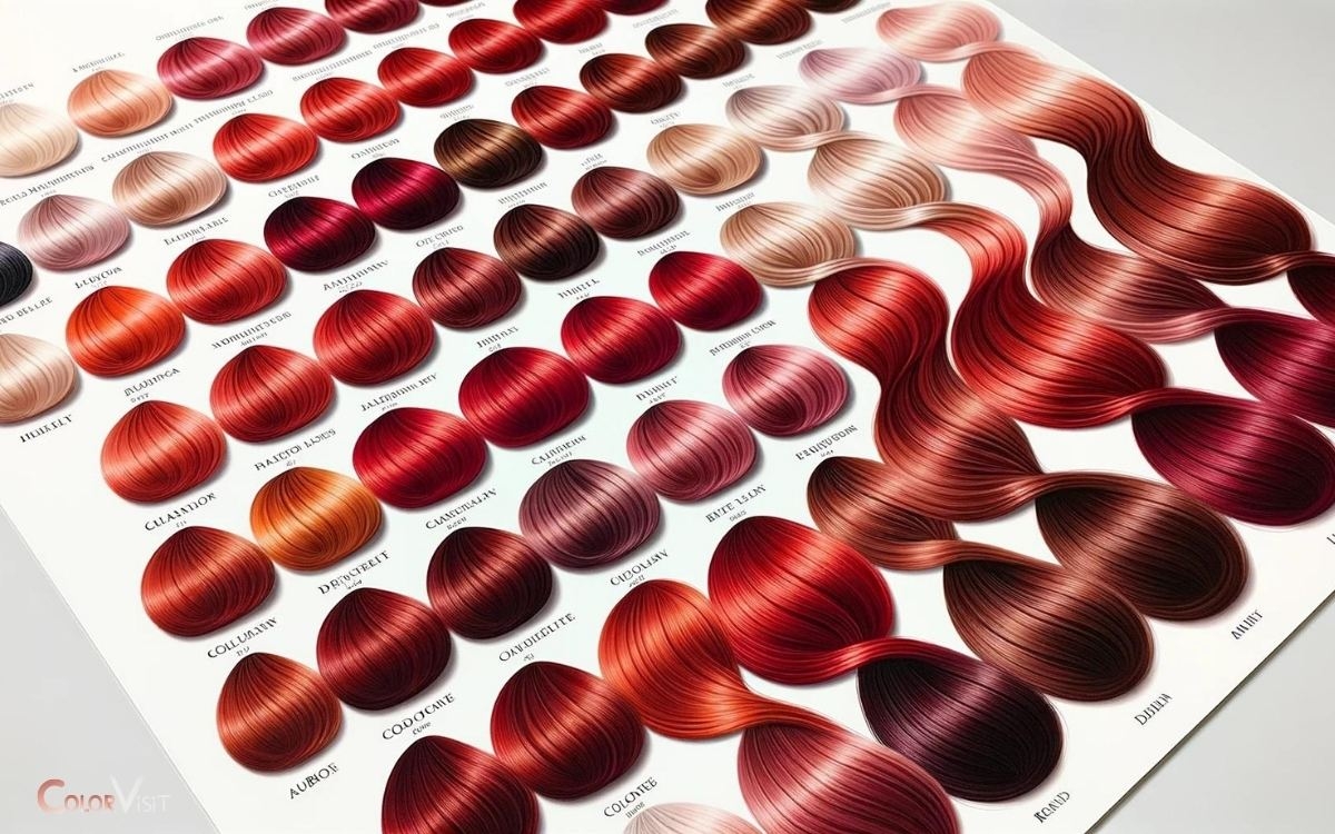 red colour chart hair red colour chart hair