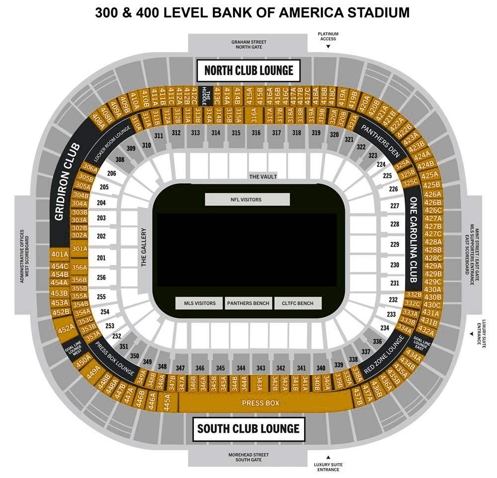 Bank Of America Stadium Seating Chart Parking Map Ticket Price Booking