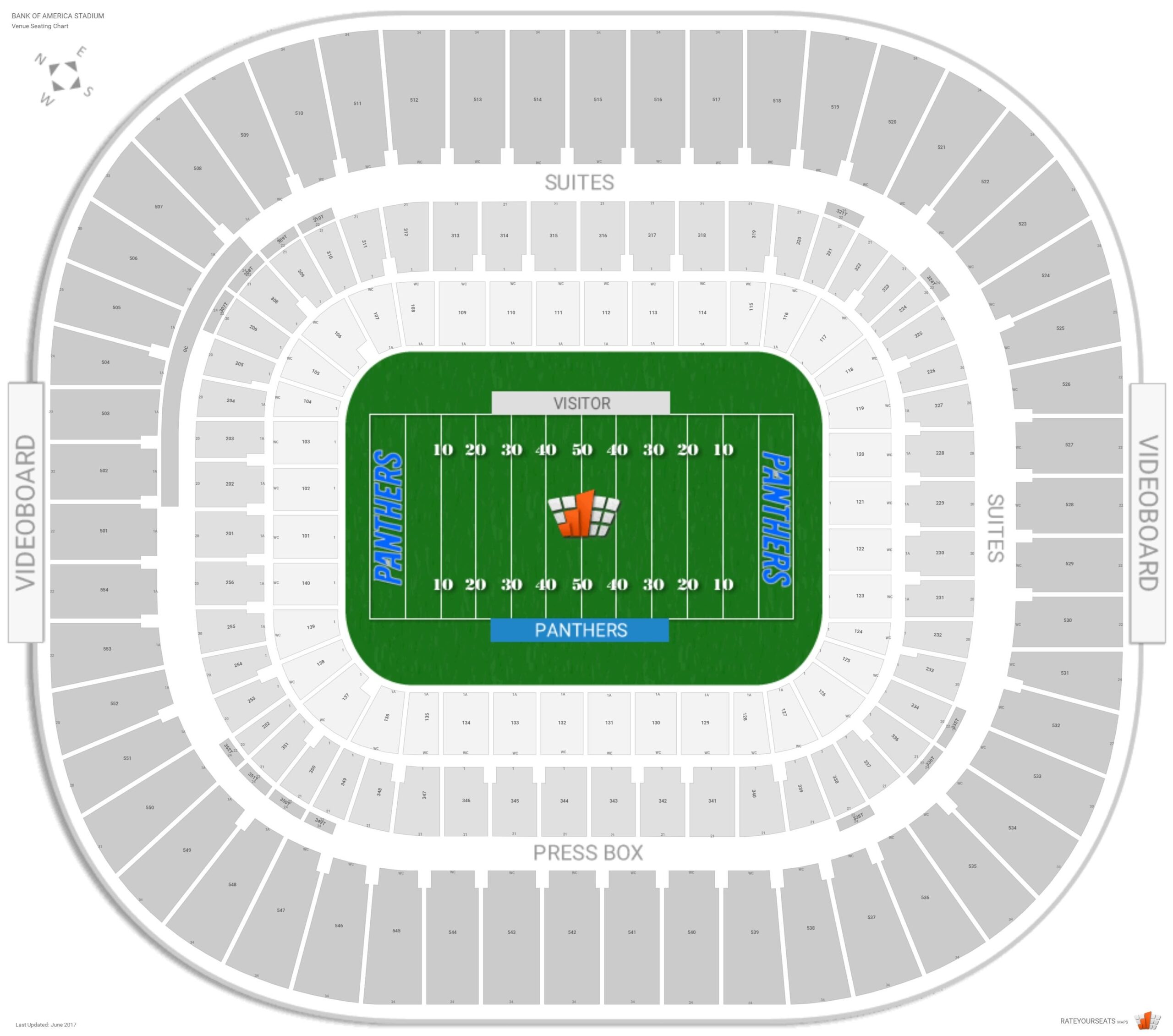bank of america stadium seating chart charlotte bank of america stadium seating chart charlotte