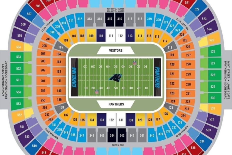 Bank Of America Stadium Seating Chart With Rows And Seat Numbers