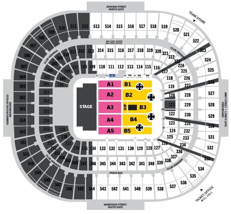 Bank Of America Stadium Seating Chart With Rows And Seat Numbers 