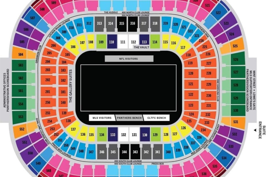 Bank Of America Stadium Seating Chart With Rows And Seat Numbers