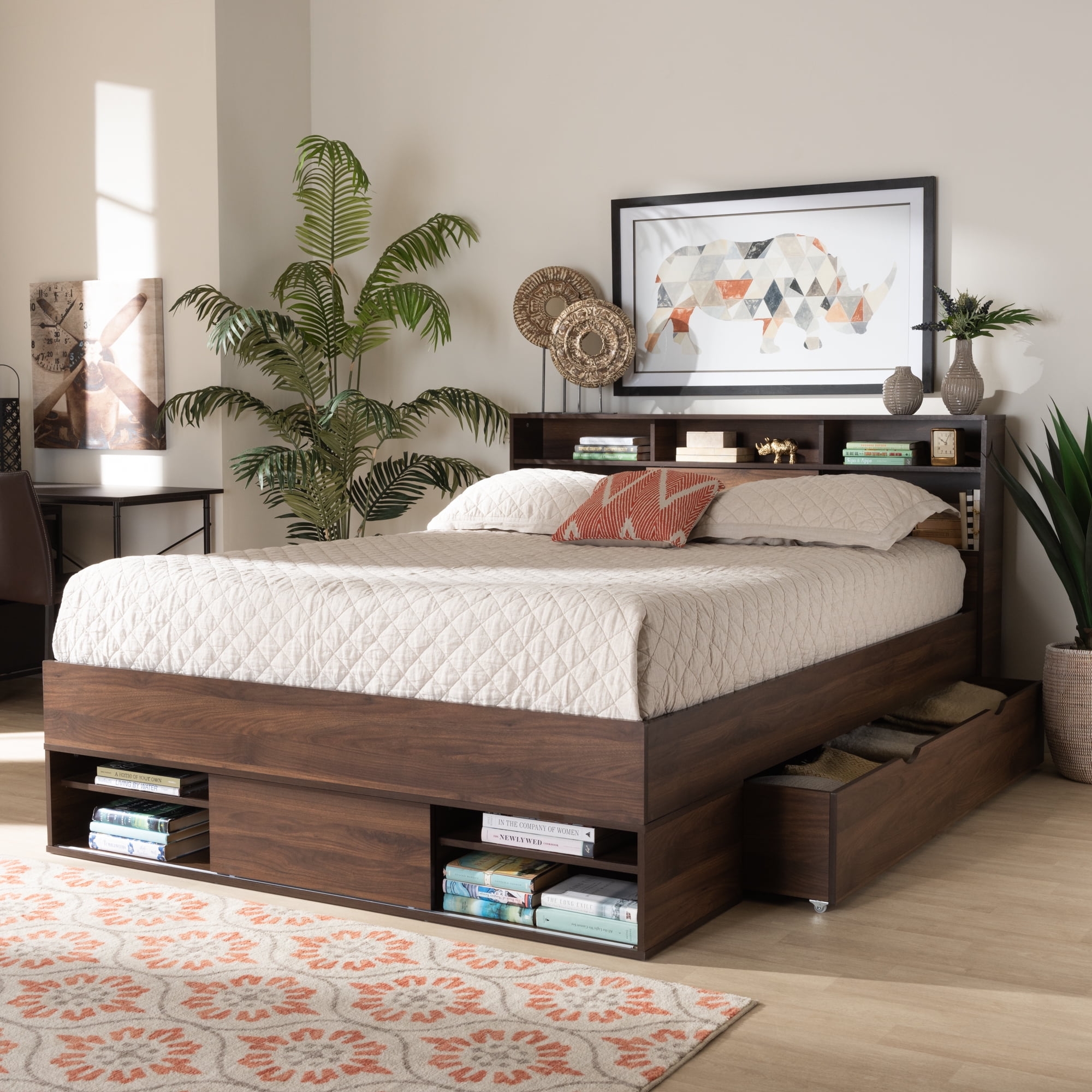 Baxton Studio Tristan Modern And Contemporary Walnut Brown Finished 