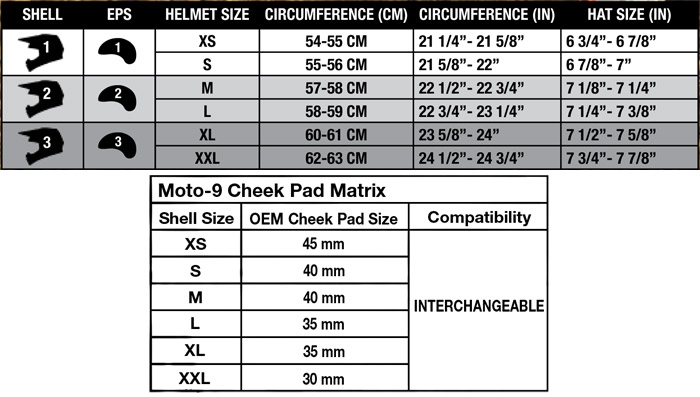 motorcycle helmet size chart motorcycle helmet size chart
