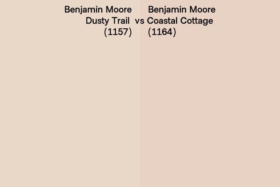 Benjamin Moore Dusty Trail 1157 Vs Coastal Cottage 1164 Side By