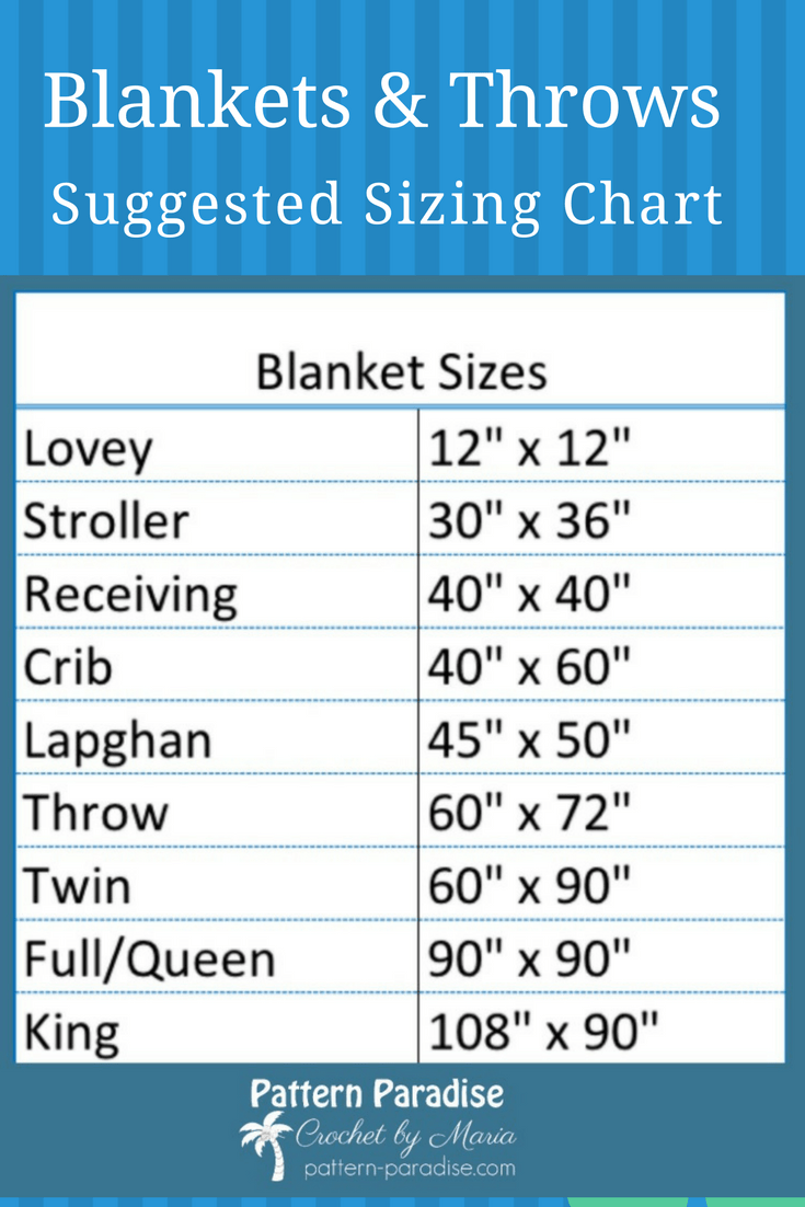 Blanket Size Chart From Lovey To King Sizes Crochet Blanket Sizes 
