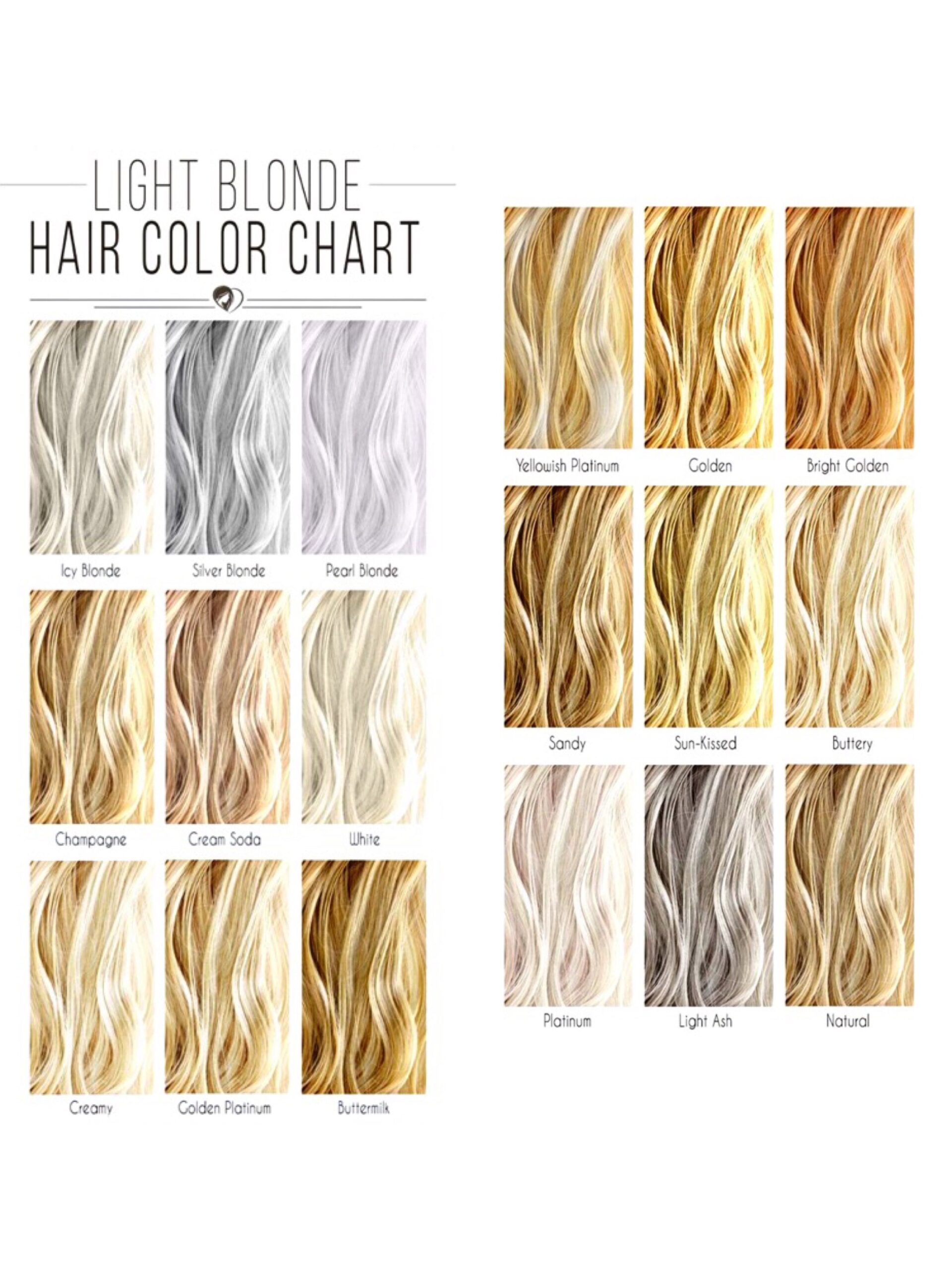 Blonde Hair Color Chart The Shades Kissed By The Sun 94C