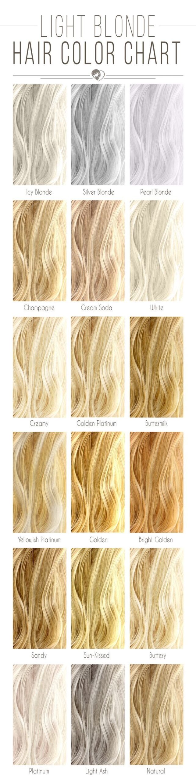Blonde Hair Color Chart The Shades Kissed By The Sun Blonde Hair 