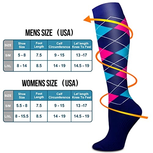 compression sock size chart