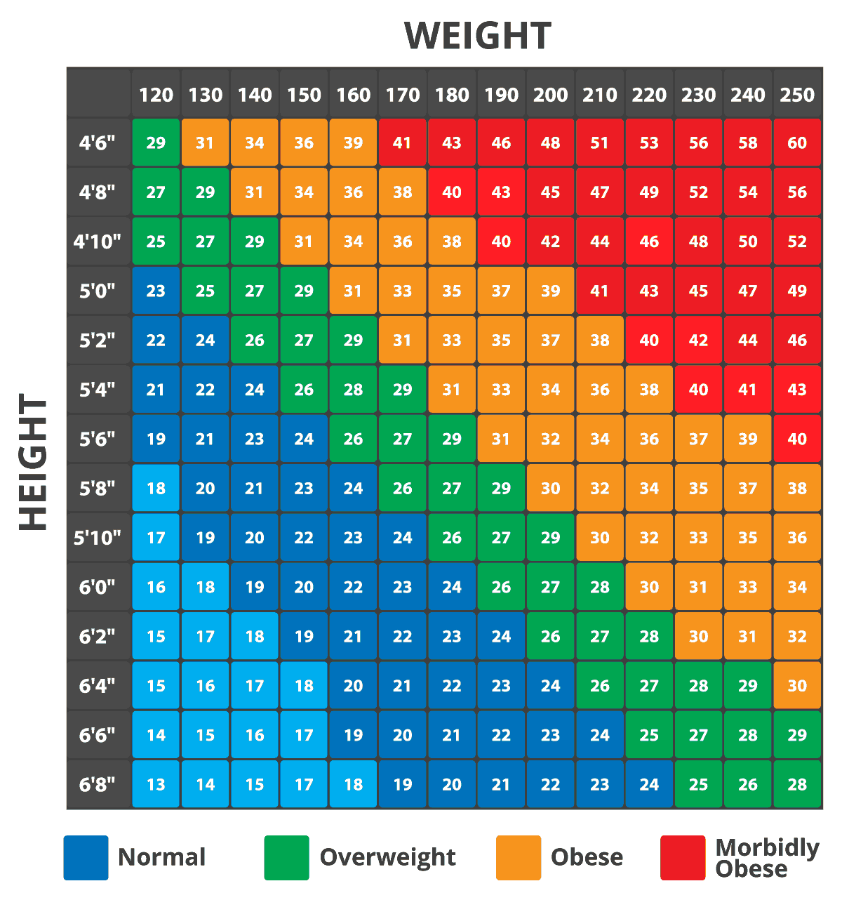 bmi chart men