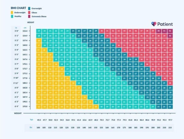 BMI Weight Chart For Seniors Female Women