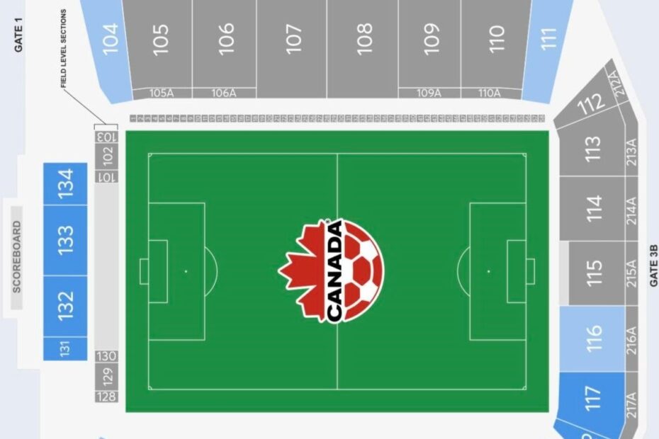 BMO Field Stadium Seating Plan With Seat Numbers BMO Field Seat Map