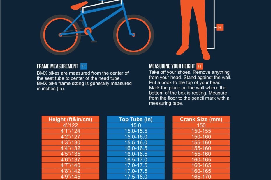 BMX Bike Sizing Chart