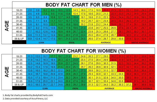 body fat percentage female chart body fat percentage female chart