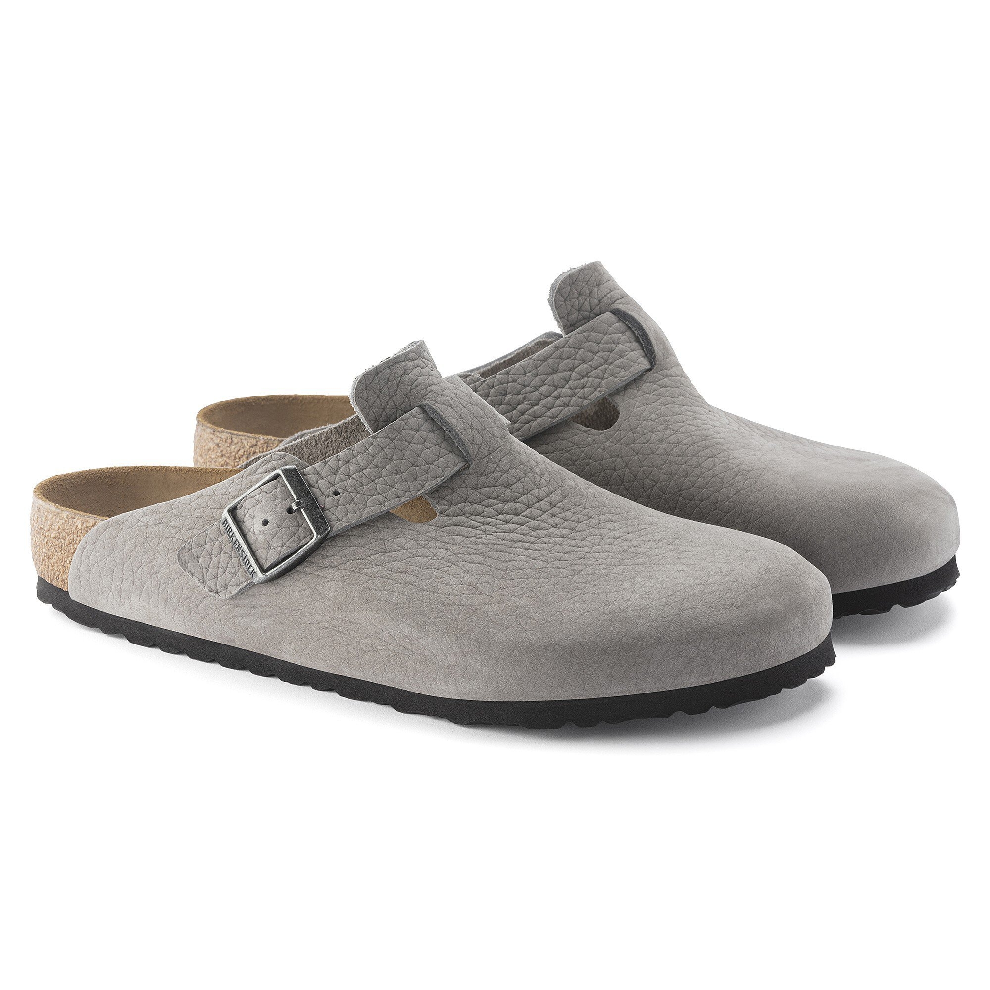 Boston Nubuck Leather Whale Gray BIRKENSTOCK