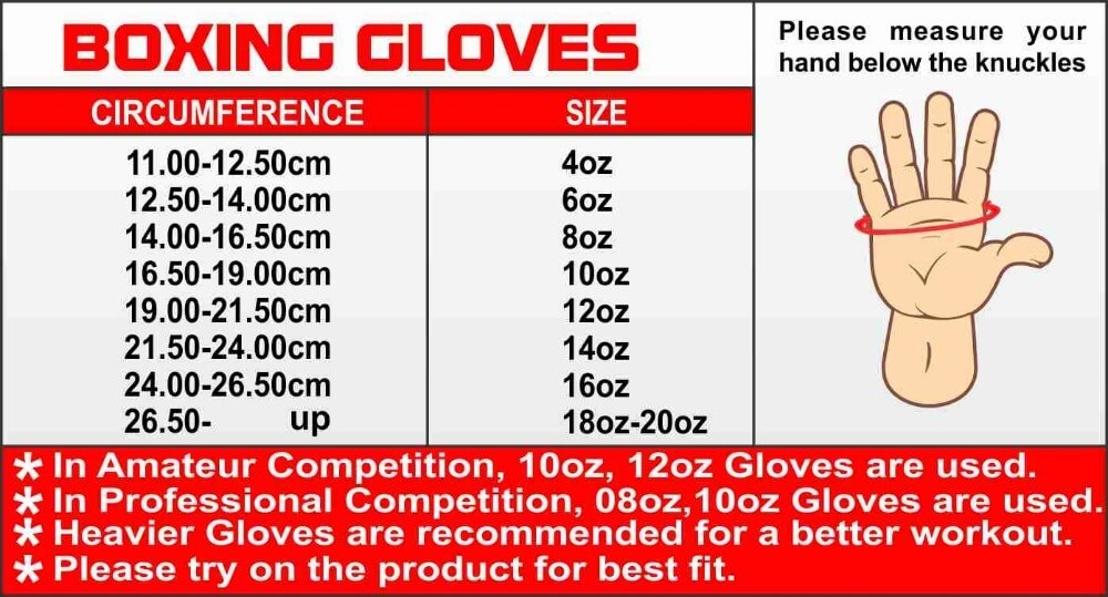 Boxing Glove Sizing Guide At Rose Slaughter Blog