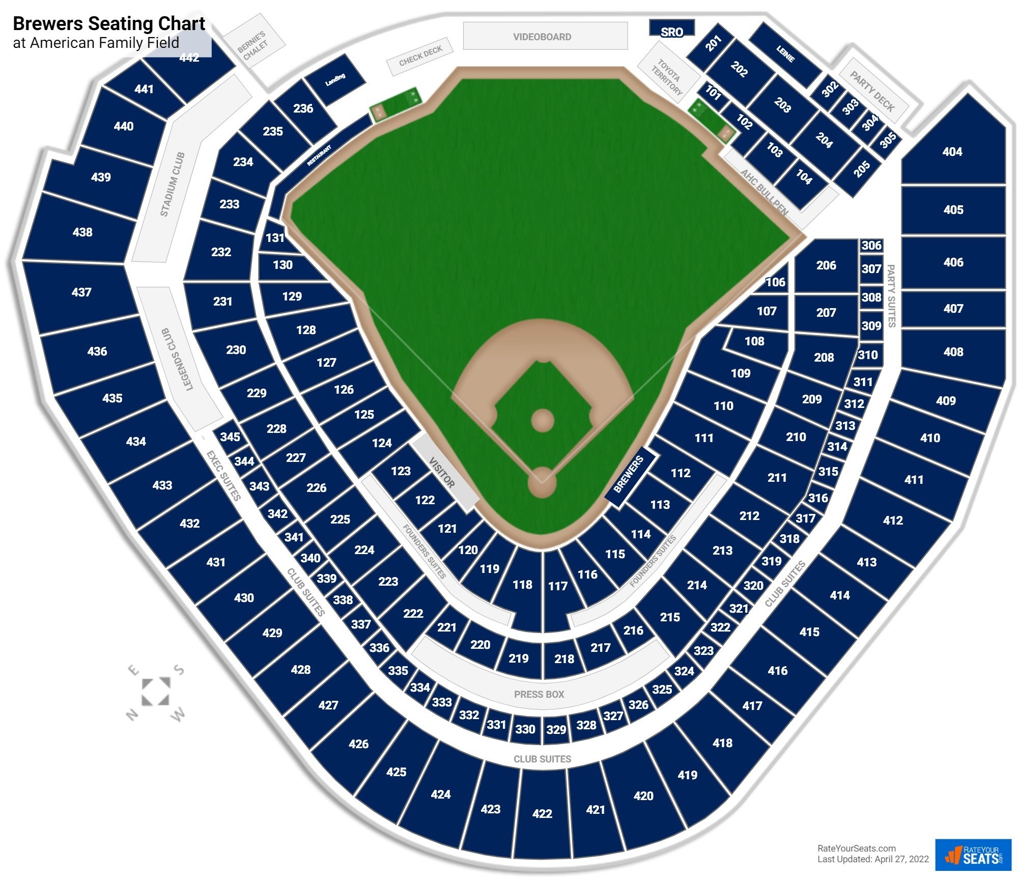 Brewers Field Seating Chart At Claude Mardis Blog