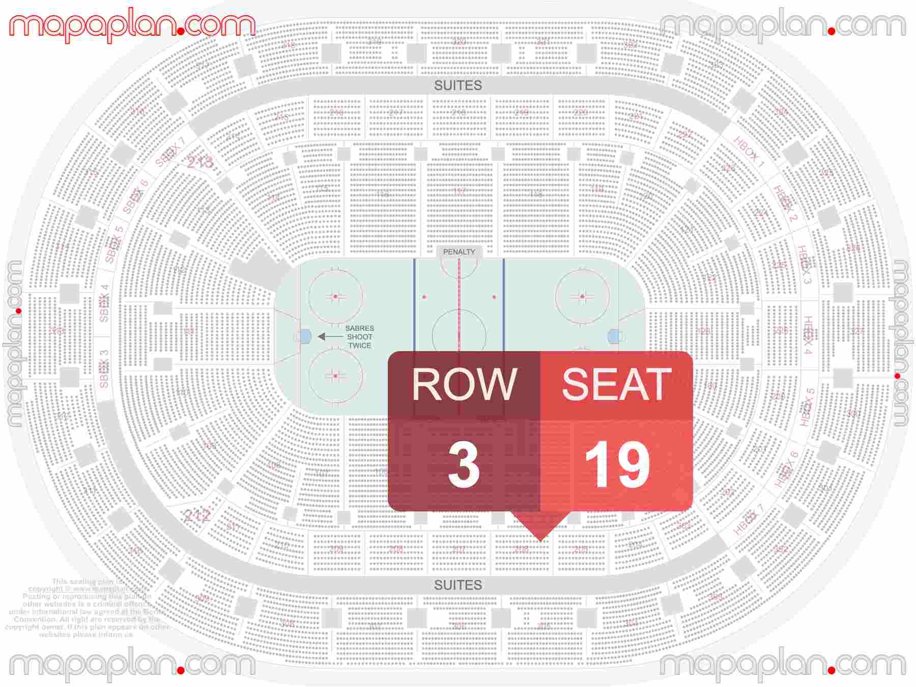 Buffalo KeyBank Center Detailed Interactive Seating Chart With Seat 