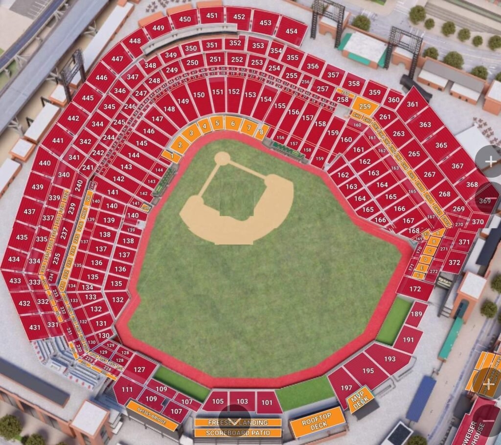 Busch Stadium Seating Chart With Seat Numbers And Rows
