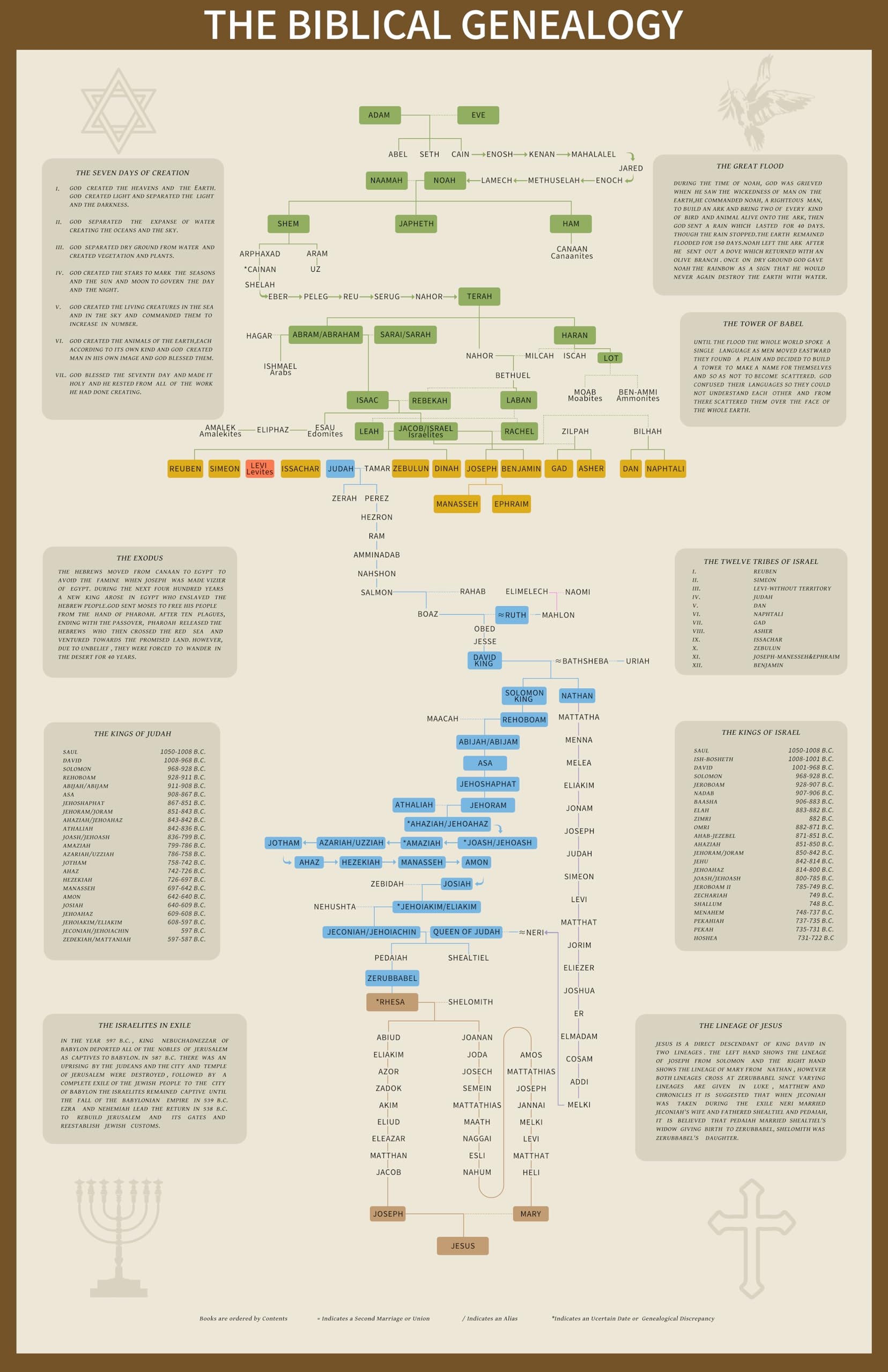 Buy Diytoolsman Biblical Genealogy Chart Family Tree Timeline From 