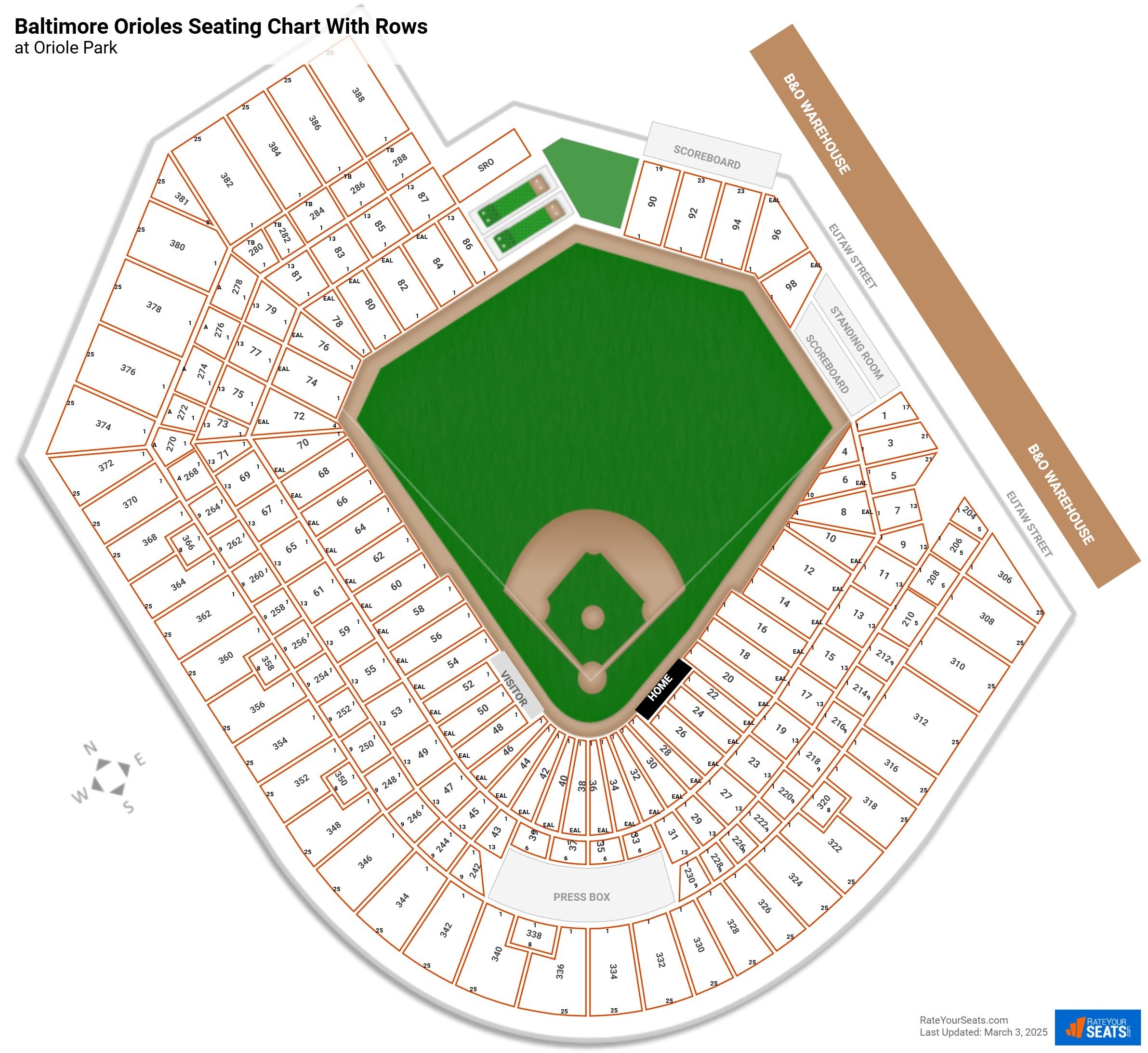 Camden Yards Seating Chart By Seat