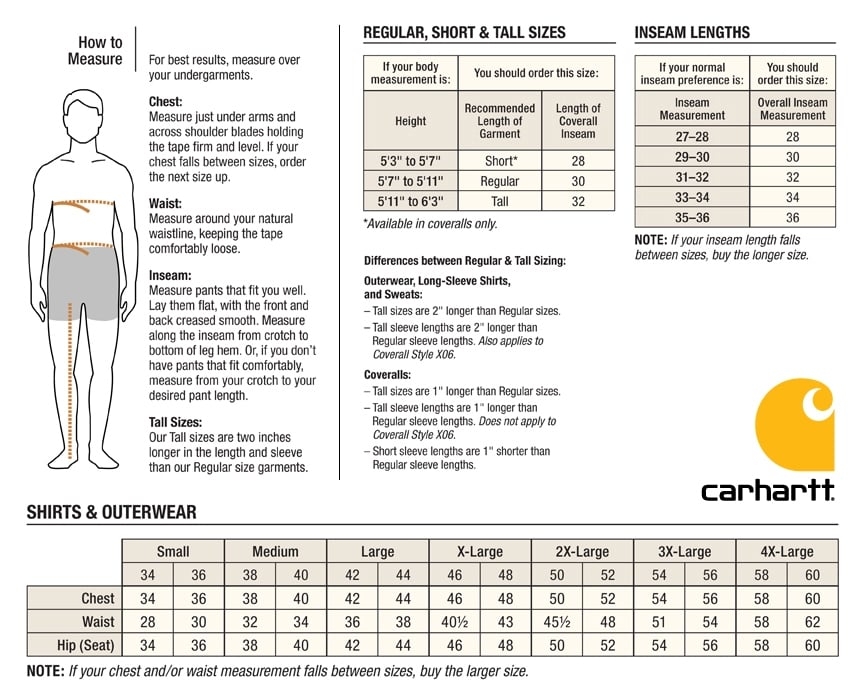 carhartt bibs size chart carhartt bibs size chart