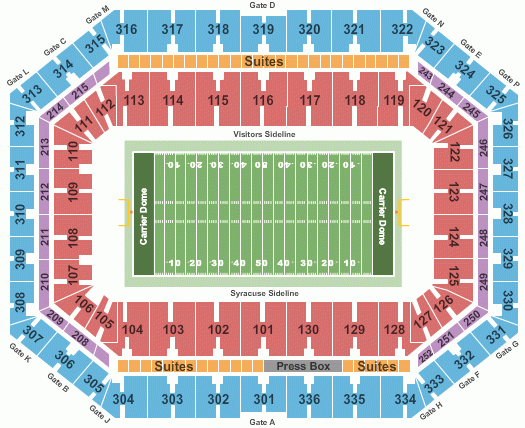 Carrier Dome Seating Chart Basketball Seat Numbers