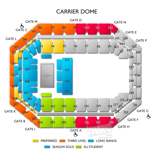 Carrier Dome Tickets Carrier Dome Seating Chart Vivid Seats