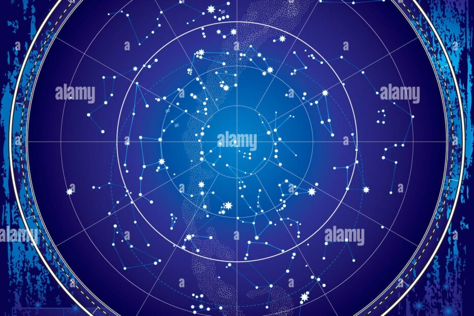 Celestial Map Of The Night Sky Astronomical Chart Of Northern