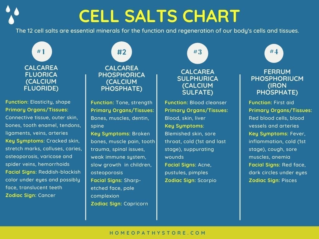 Cell Salts Chart Homeopathy Store