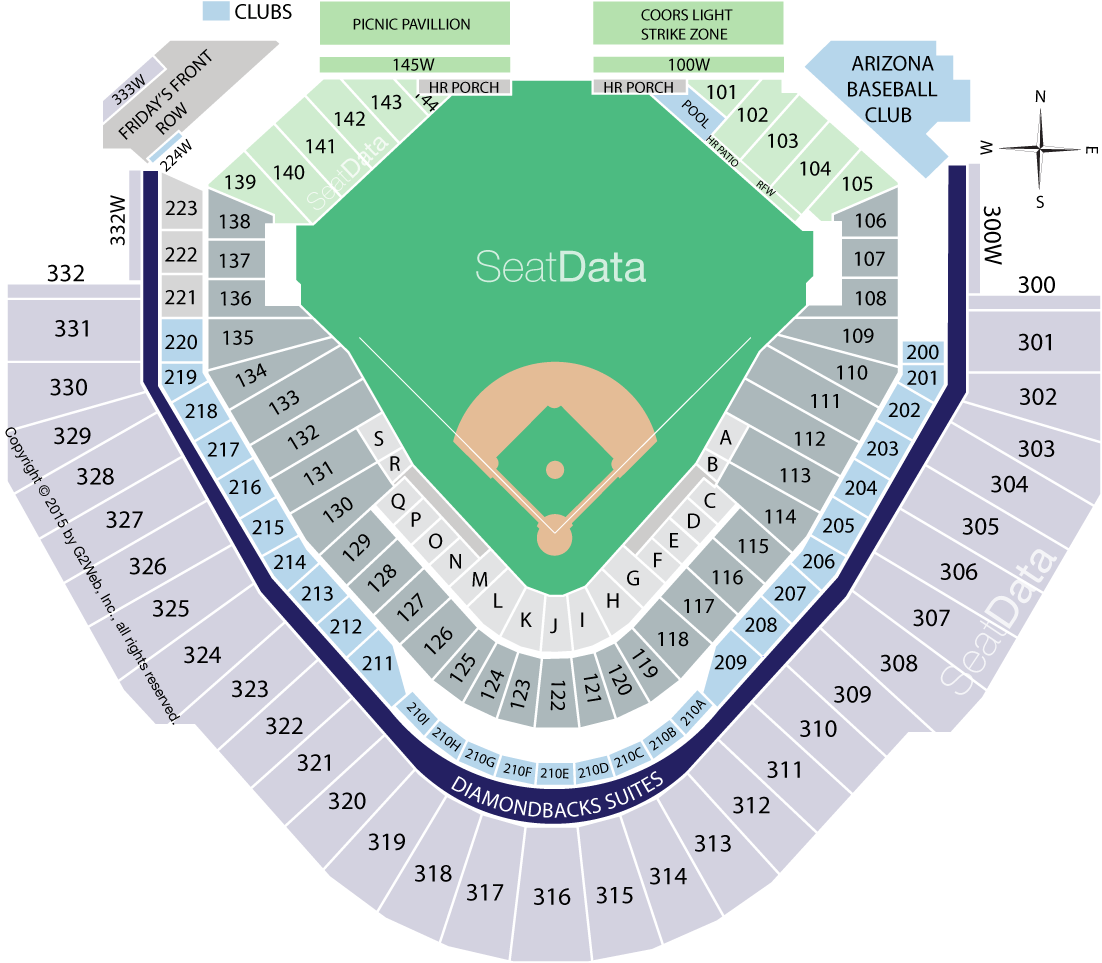 Chase Field Seating Chart Rows Cabinets Matttroy