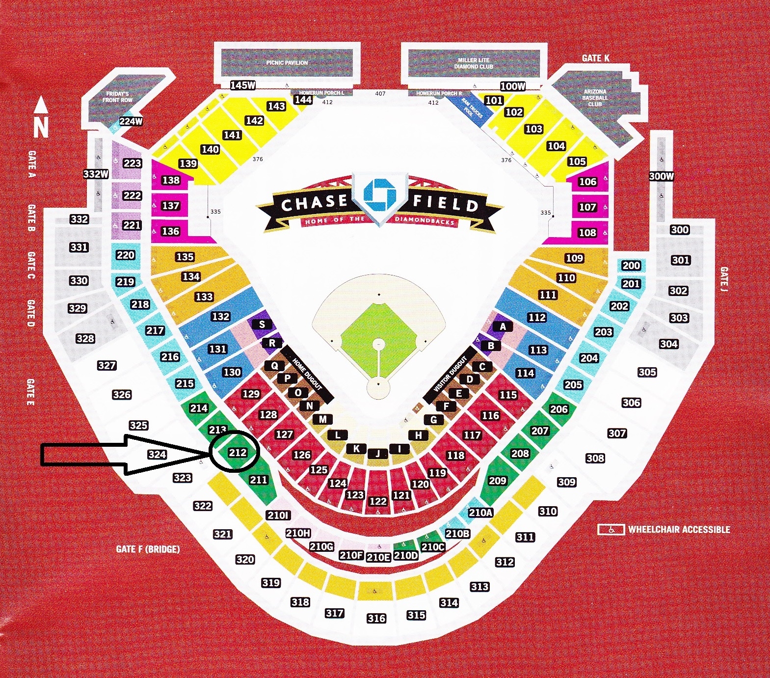 Chase Field Seating Chart With Seat Numbers