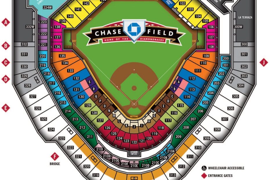 Chase Field Seating Map Arizona Diamondbacks